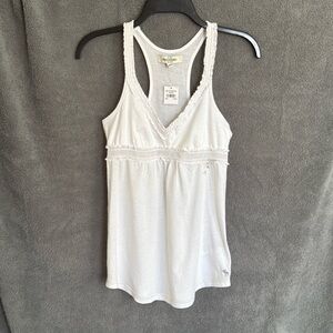 Abercrombie Kids White Ruffle Trim Tank Top